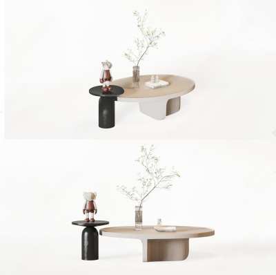 现代茶几组合3D模型下载